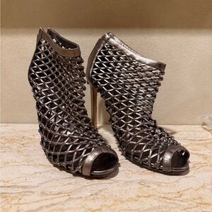 GUCCI Authentic Women's Metallic Heel Booties